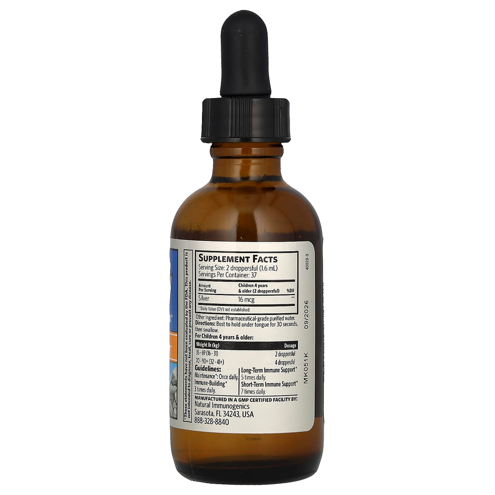 Sovereign Silver, Bio-Active Silver Hydrosol, спрей для поддержки иммунитета для ежедневного применения, для детей от 4 лет, 10 част./млн, 59 мл (2 жидк. унции)