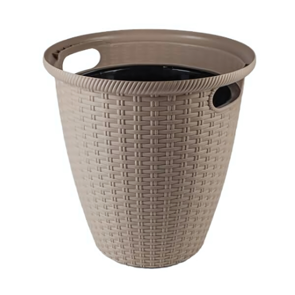 Кашпо напольное Ротанг D 380/30 л с внутренним горшком 16 л Молочный шоколад