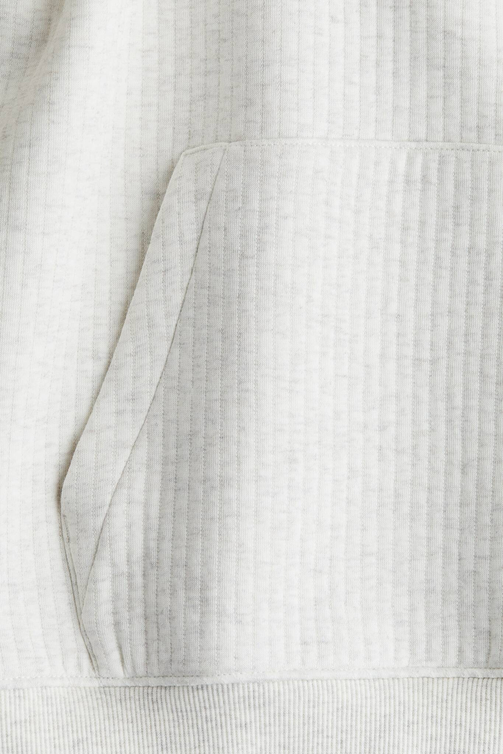 H&M Толстовка в рубчик с капюшоном, белый