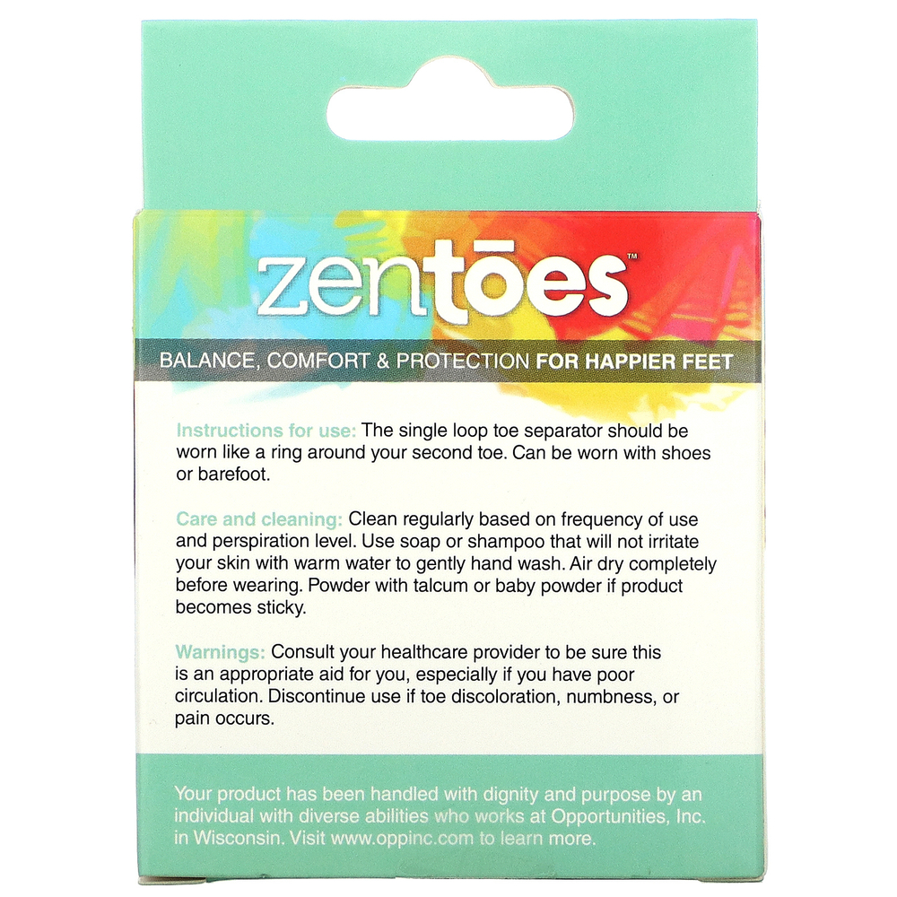 ZenToes, Toe Separator, Bunion Comfort & Balance, универсальный размер, 2 шт. В упаковке