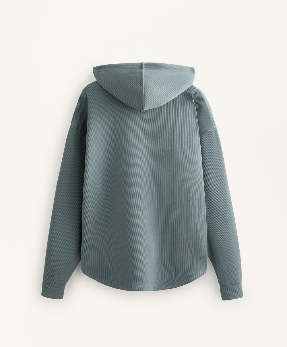 Oysho Толстовка Rib на молнии из модала с мягким прикосновением, синевато-серый