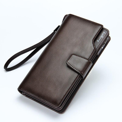 Недорогое вертикальное мужское коричневое портмоне клатч Baellerry Business из искусственной кожи 00100513A