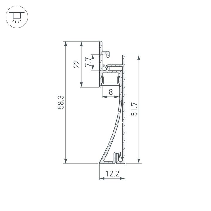 Профиль встраиваемый Arlight Plintus-H58-F-2000 White 045297
