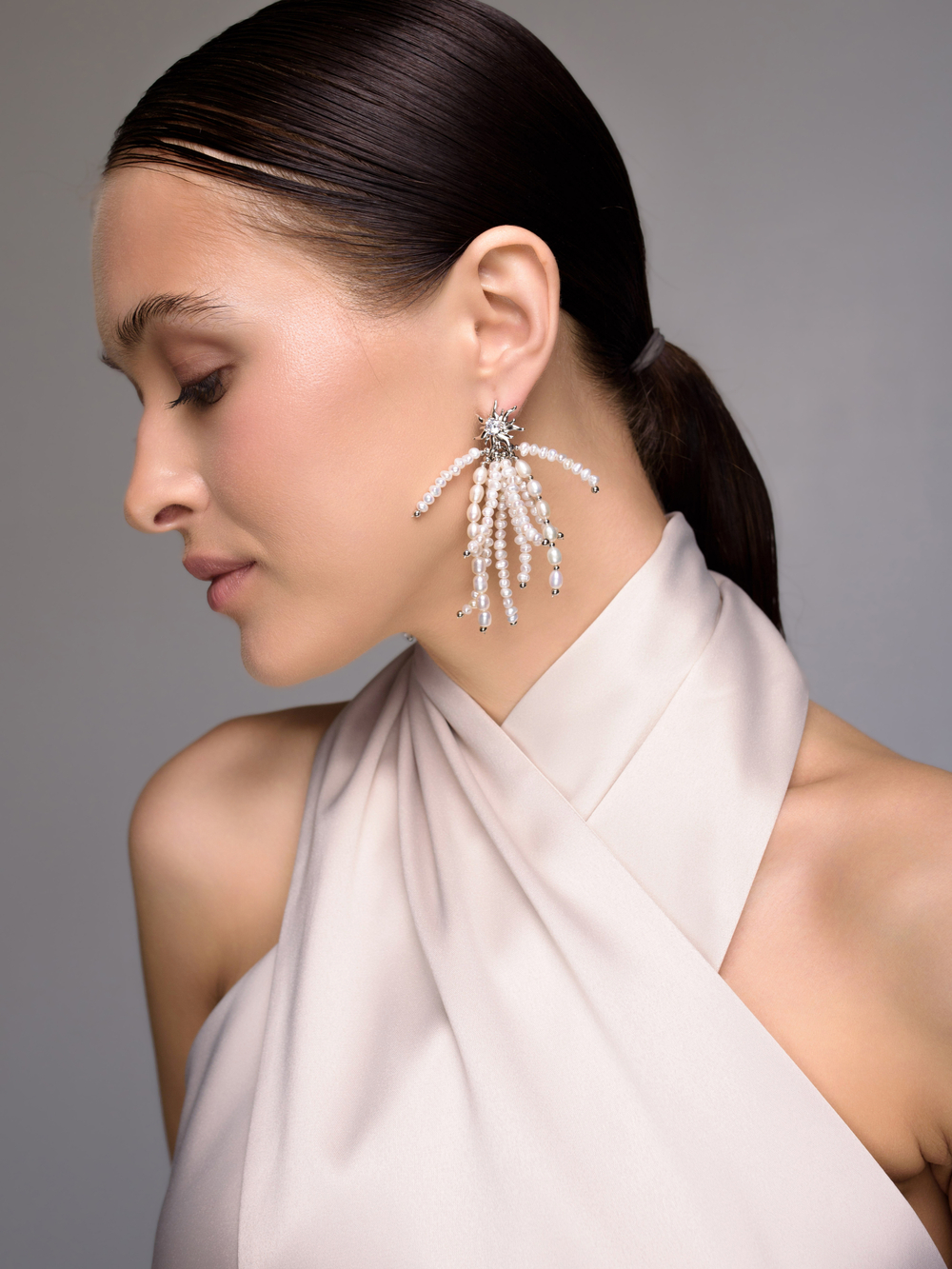 Серьги "Bunches" из жемчуга Silver