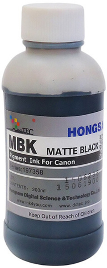 Чернила DCTec — HONGSAM пигментные для Canon iPF500, iPF605, iPF750 серия: 197358 Матовый черный 200мл.