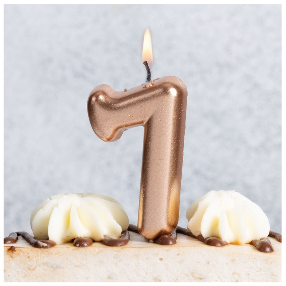 Свечи-цифры Розовое золото 4,5см