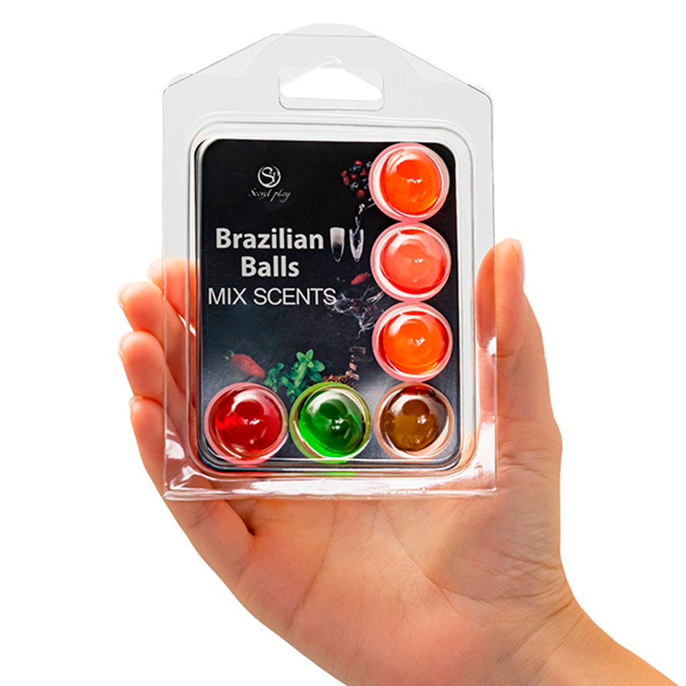 Набор из 6 шариков с ароматизированными массажными маслами Secret Play Brazilian Balls