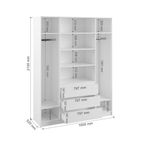 МС Мадера Шкаф 4-х тв. 1600*2100*500 (лдсп графит новый)