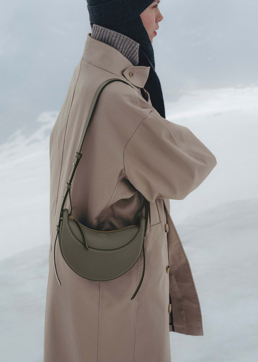 POLENE СУМКА NUMERO DIX, ДЫМЧАТО-ЗЕЛЕНЫЙ