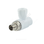 Кран шаровой PP-R белый Дн 25х3/4" НР прямой для радиатора RTP (РосТурПласт) 27861