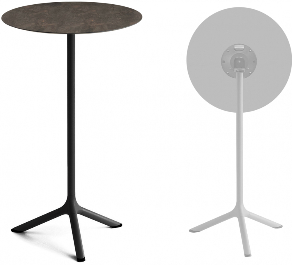 Стол ламинированный барный складной Scab Design Tripe Folding, черный, кортен