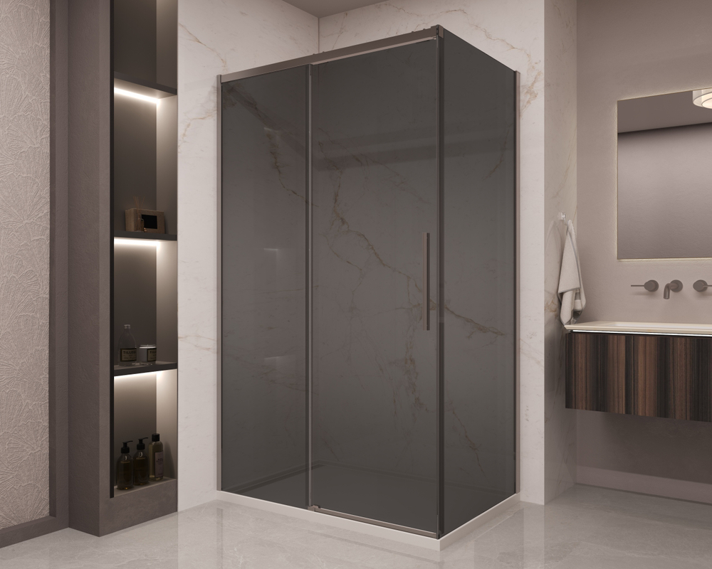 Душевой уголок Stella VSR-1ST9012CGGM, 1200*900, вороненая сталь, стекло тонированное