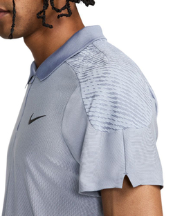 Мужское теннисное поло Nike Dri-Fit Adventage Slam RG Tennis Polo - light armory blue/ashen slate/black