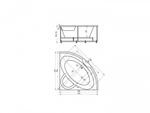 Ванна акриловая угловая ПОЛАРИС 1 138,5х138,5 AQUATEK (с каркасом и фронтальной панелью)