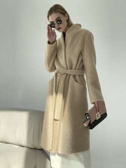 Пальто Тедди Шуба чебурашка, бежевая, SilverFox