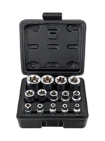 Набор головок звездочек 14 шт, торцевые головки для автомобиля набор Е-профиль ,1/4, 1/2, 3/8, звёздочки