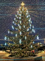 ель светодинамическая "Лесная" уличная искусственная, ствольная