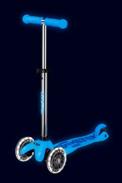 Самокат Mini Micro Deluxe Glow (светящийся) LED арктический синий