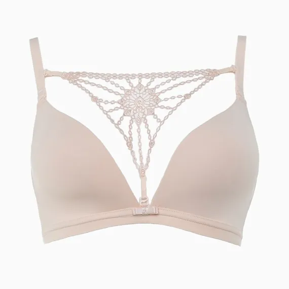 Комплект женский (топ/трусы), цвет бежевый, размер 75В