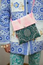 Сумка Soeurs Green Flowers One Pocket розово-зеленая