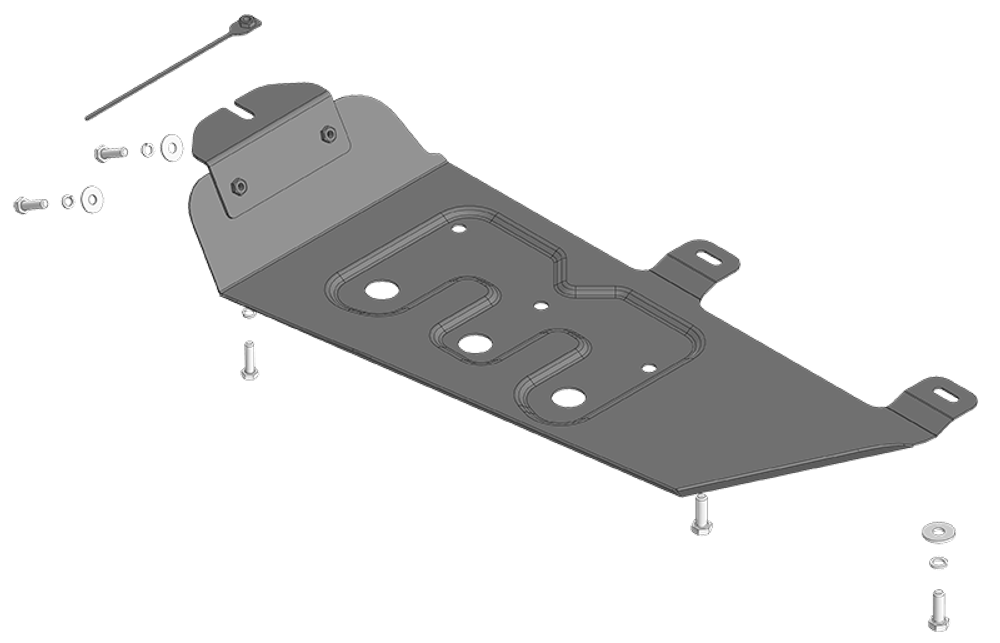 Защита раздаточной коробки (2 мм, сталь) для Tank 300 2021-, Tank 500 2021- Motodor.73107