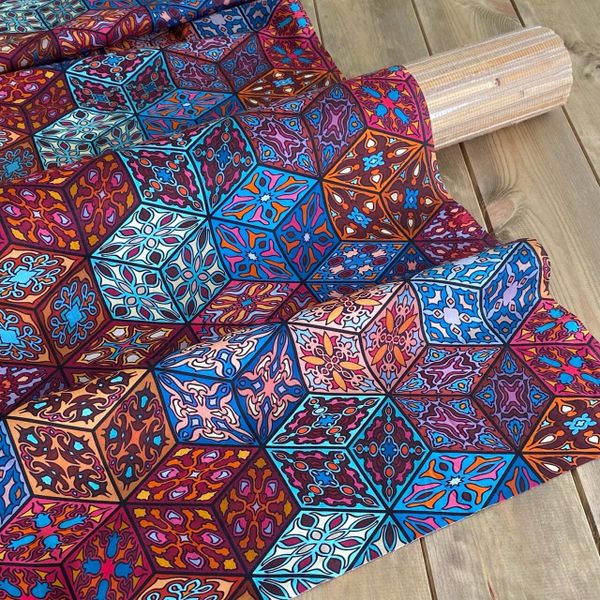 КУБИЧЕСКИЙ ВИТРАЖ 100% хлопок Handmade Fabrics 2