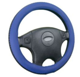 Оплетка на руль круглая CarFashion -М- «BRAID» 31558 - Экокожа - черный/синий