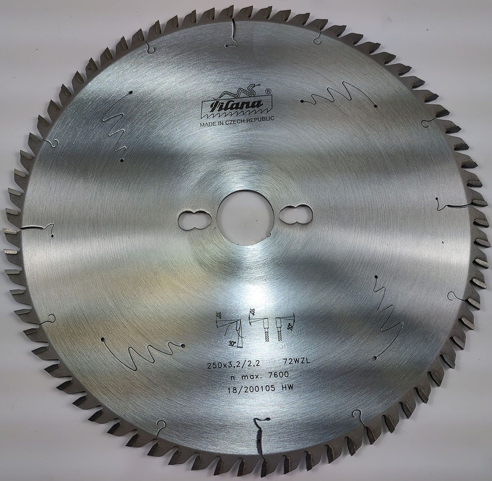 Пила дисковая TCT "Pilana" 250x3.2/2.2x30 z72 98-11 WZ L