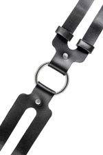 Черный кожаный чокер-ошейник из двух ремешков