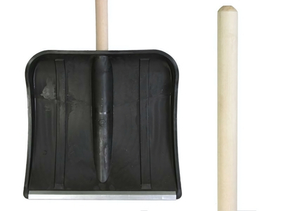 Лопата снеговая 400*370мм диам 32мм с березовым черенком 1 сорт