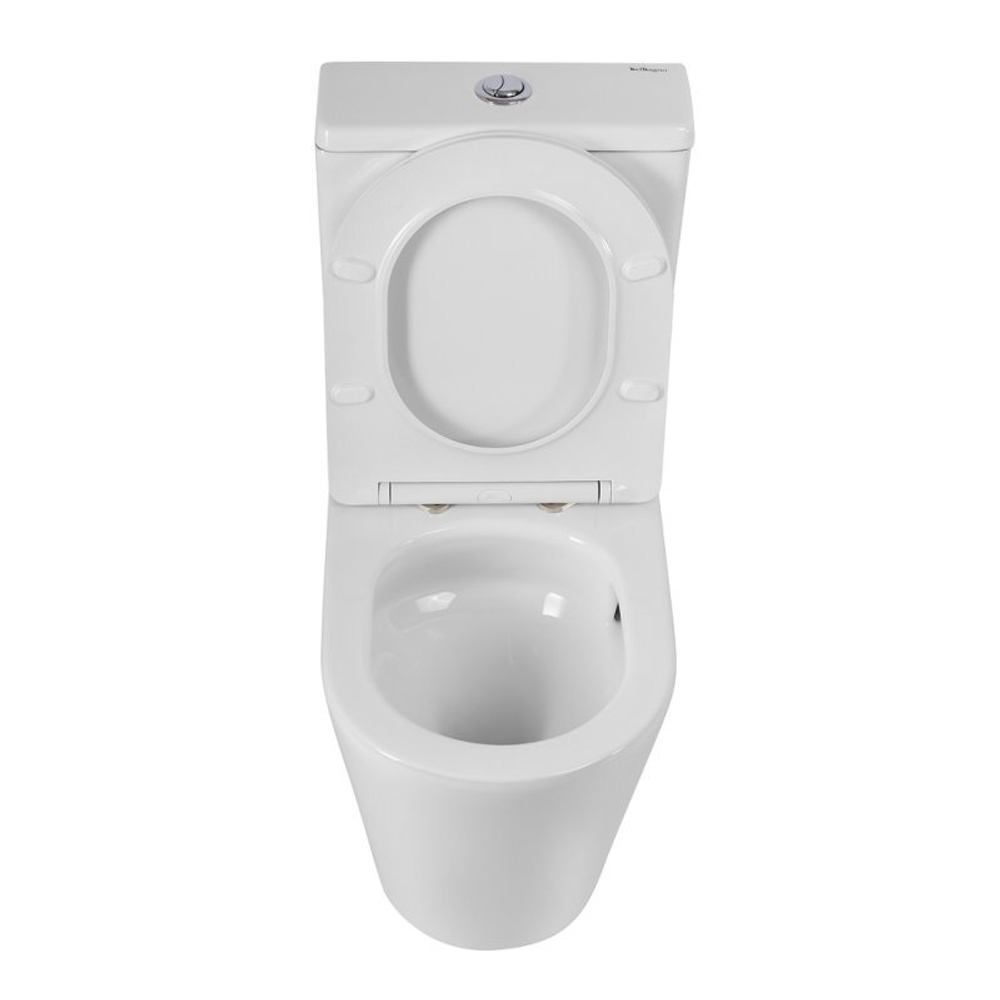 Унитаз-компакт безободковый BelBagno Flay-R BB2149CP-TOR/SC с крышкой-сиденьем микролифт, белый