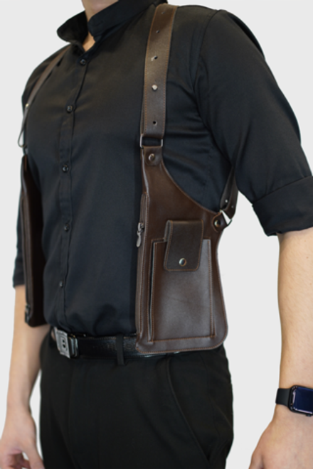 Кобура-кошелек коричневая BigSize натуральная кожа