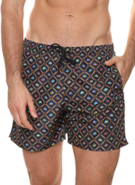 Мужские пляжные шорты с принтом в виде кепок (Размер: XL) (Цвет: темно-синий)