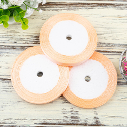 Лента атласная 6 мм (23 метра, цвет №7  персиковый)