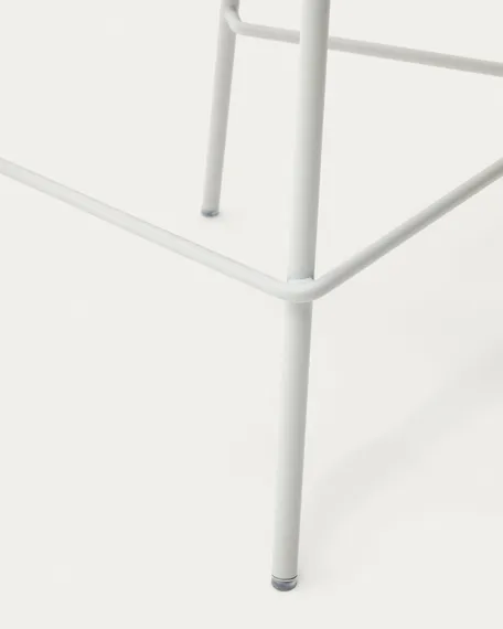 Полубарный стул Zunilda, бежевый с белыми ножками