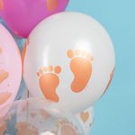 Шар (12''/30 см) Новорожденный (сердца и облака), Ассорти, кристалл, 5 ст, 25 шт.