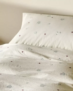 ZARA HOME ДЕТСКИЙ ПОДОДЕЯЛЬНИК С МОРСКИМИ МОТИВАМИ, СВЕТЛО-ЗЕЛЕНЫЙ