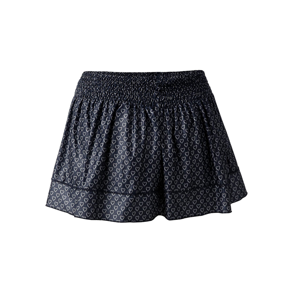 Женская теннисная юбка Lucky in Love Full Of Love Smocked Skirt Women - Dark Blue, White