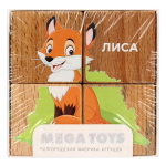 Набор кубиков обучающий «Лесные жители» (4кубика, 3 двуст.карточки, разв.пособие) (Лидер)