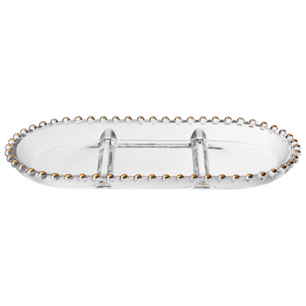 БЛЮДО СЕРВИРОВОЧНОЕ "GOLDEN CHARM", 3 СЕКЦИИ, 30*15 СМ