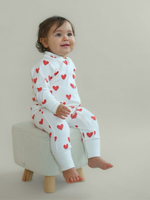 Комбинезон растущий на молнии "Сердечки", Крем