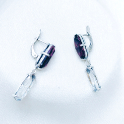 "Экстра" серьги в серебряном покрытии из коллекции "Дефиле" от Jenavi с английским замком