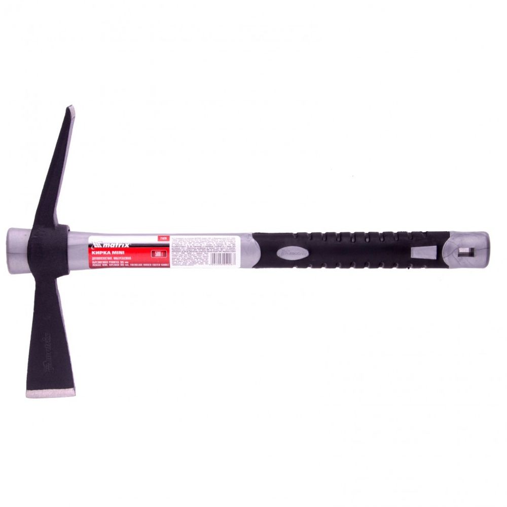 Кирка MINI, двухплоскостная, 500 г, фибергласовая обрезиненная рукоятка 385 мм Matrix, 21826