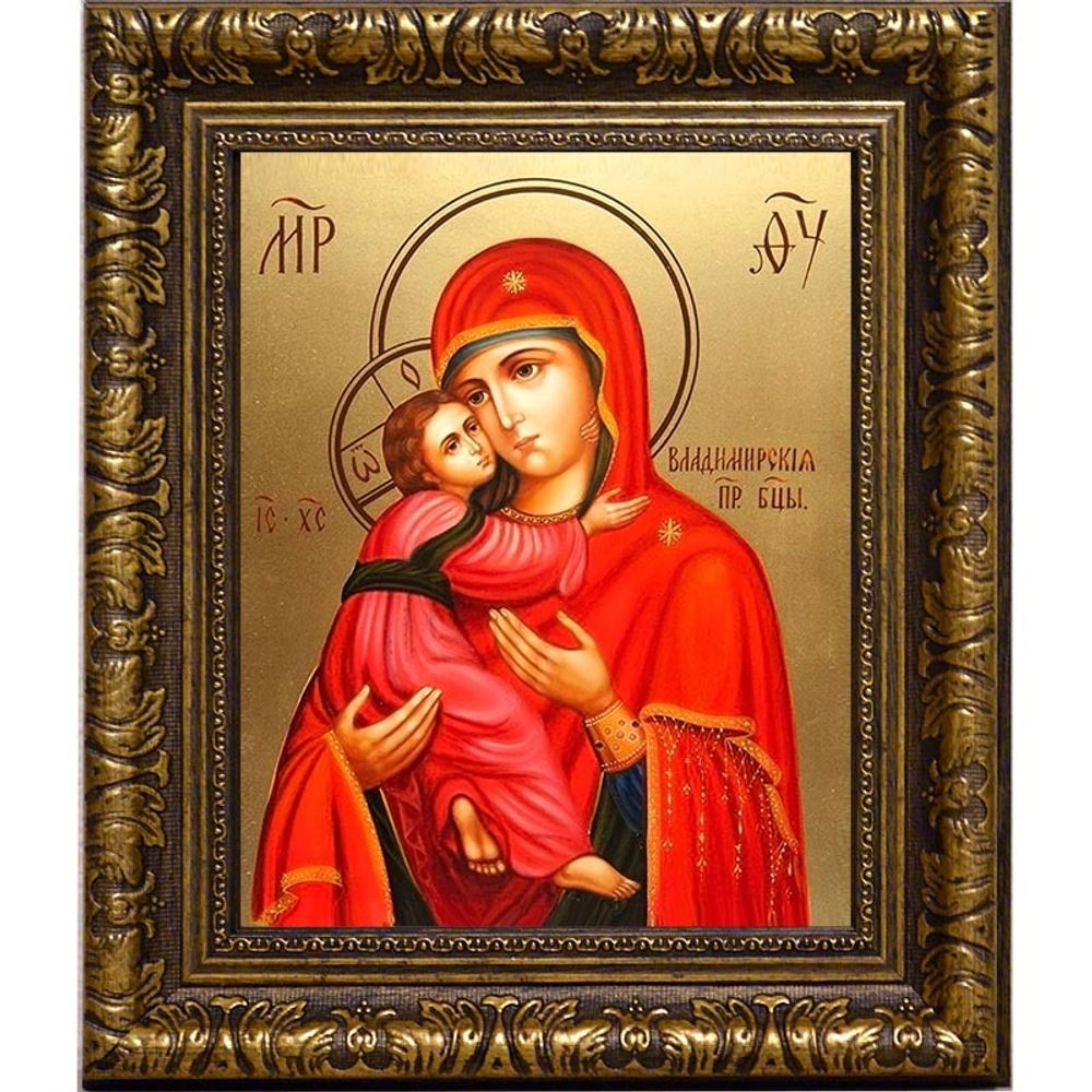 Владимирская икона Божьей Матери на холсте.
