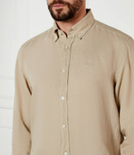 Льняная рубашка H-LIAM-BD-E-C1-243 BOSS BLACK - бежевый(50522592)