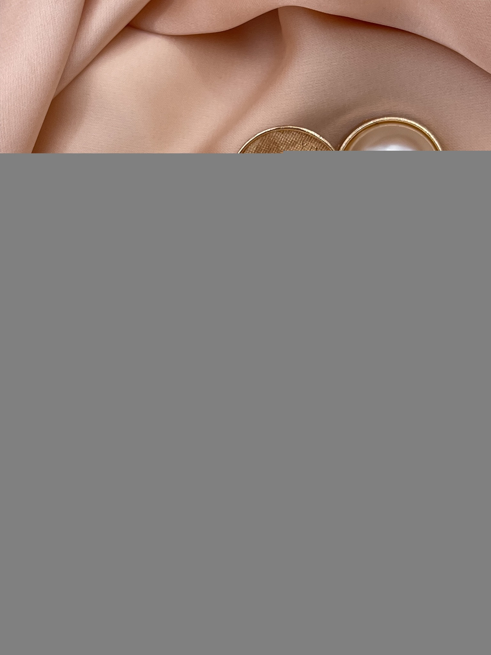 Шляпка под установочные кнопки жемчуг золото