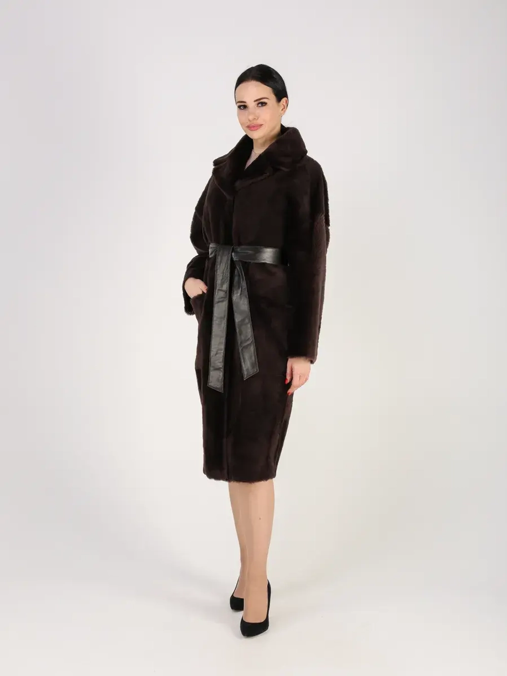 Дубленка зимняя шуба натуральная двухсторонняя оверсайз