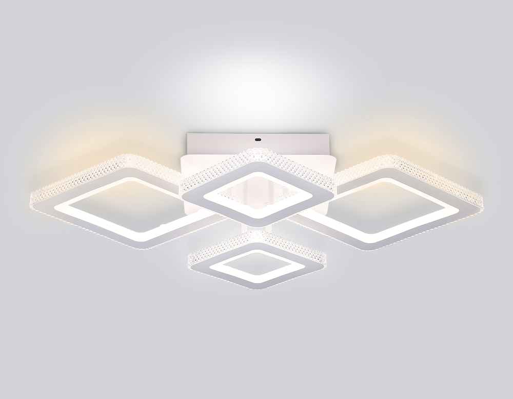 Потолочный светодиодный светильник с пультом FA8878/2+2 WH белый 3000K-6400K 88W 710*520*125 (ПДУ ИК)