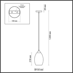 4490/1 SUSPENTIONI LN26 398 античная бронза, голубой Подвес E27 60W 220V SAPPHIRE