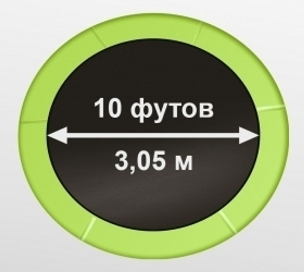 ARLAND Батут 10FT с внутренней страховочной сеткой и лестницей (Light green)